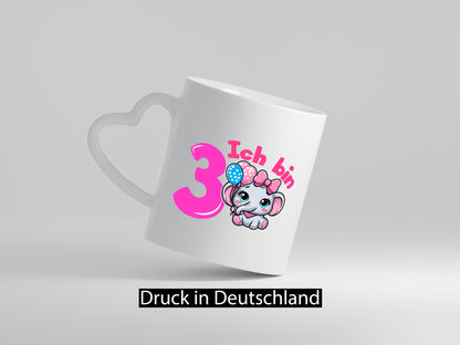 3. Geburtstag | 3 Jahre Elefant Mädchen lustig Geschenkidee Geschenk Tasse