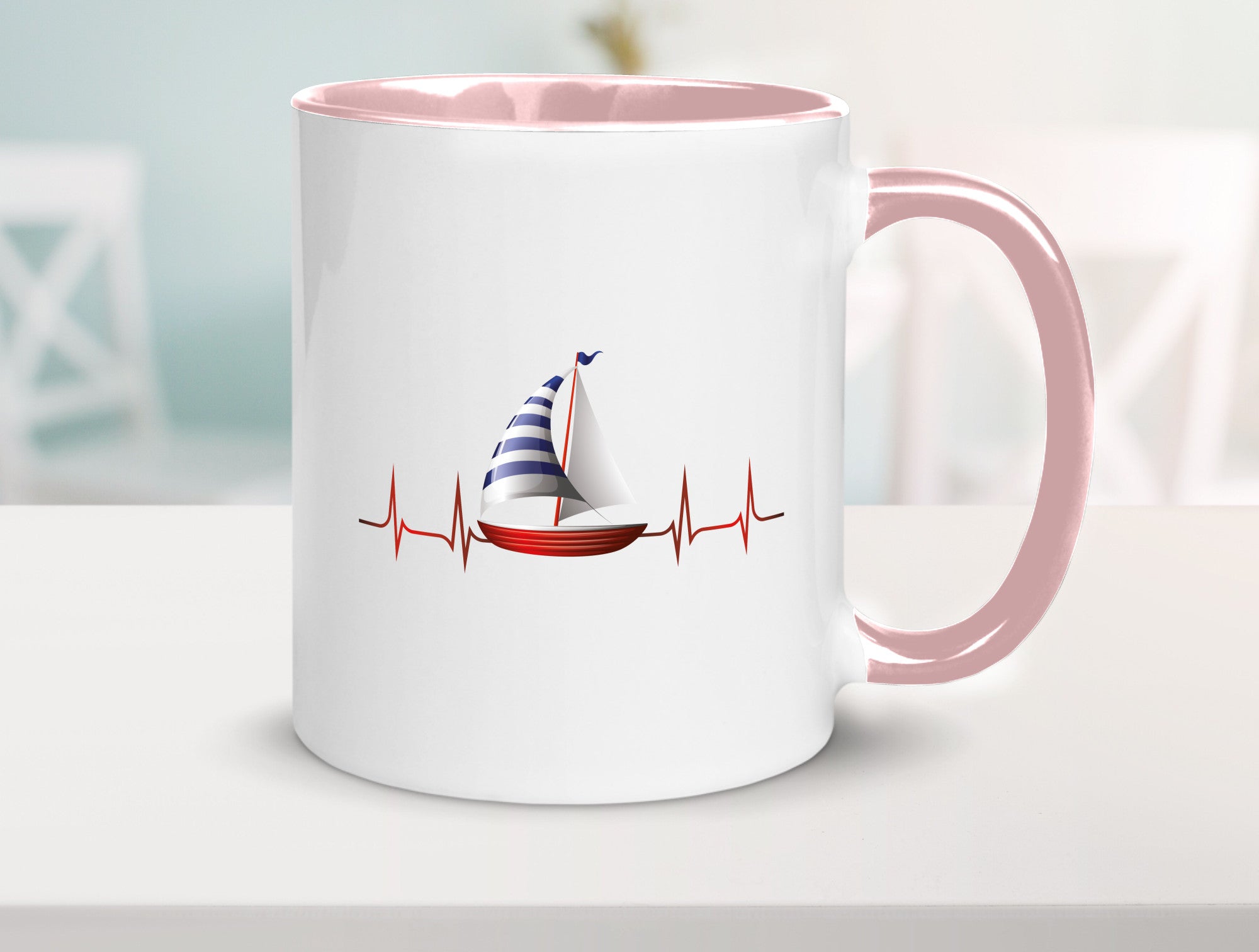 Segelboot Herzschlag | Segler segeln Boot Kapitän Geschenk Humor Geschenkidee