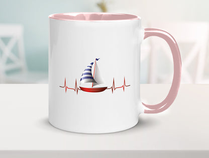 Segelboot Herzschlag | Segler segeln Boot Kapitän Geschenk Humor Geschenkidee