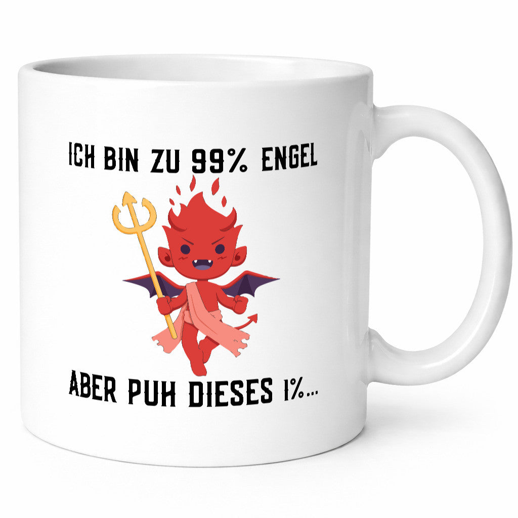 Zu 99% Engel | frecher Teufel mit Flügel lustiger Spruch Geschenkidee Humor
