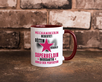 Bedeutung von Mechanikerin | KFZ Geschenkidee Humor Tasse