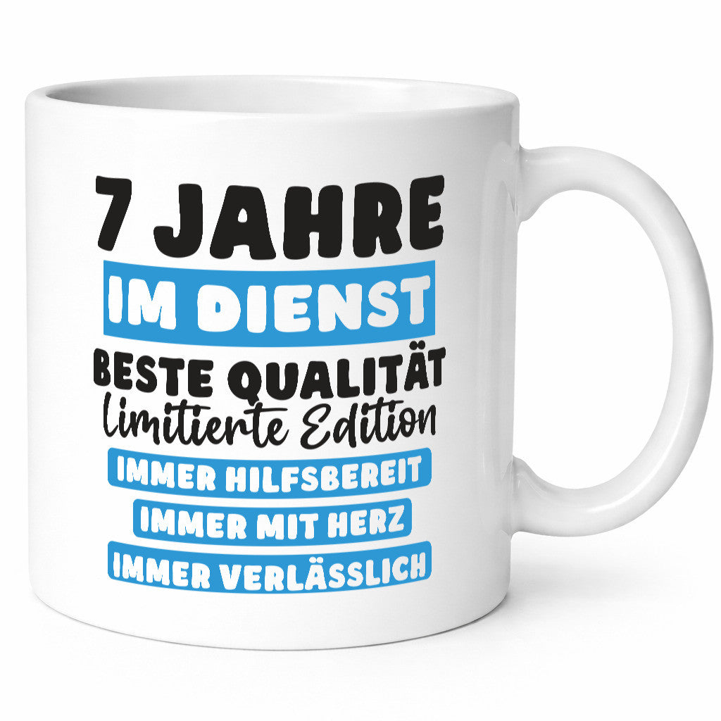 7 Jahre im Dienst | Jubiläum Arbeit v6 lustig Kollegen Büro Geschenk Tasse
