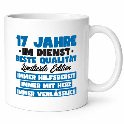 17 Jahre im Dienst | Jubiläum Arbeit v7 Humor Kollegen Büro Geschenkidee Tasse