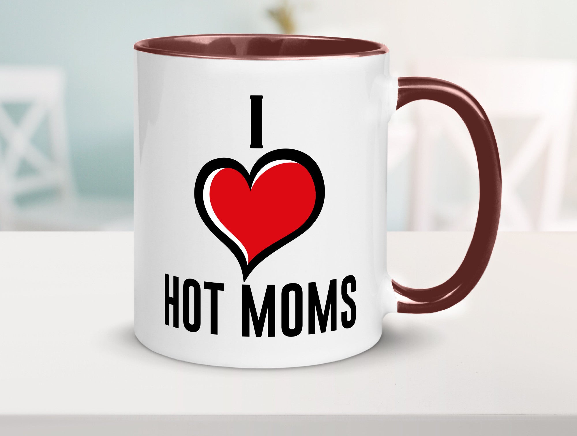 I love hot Moms | Frauen Liebe mamas lustiger Spruch Geschenk Familie