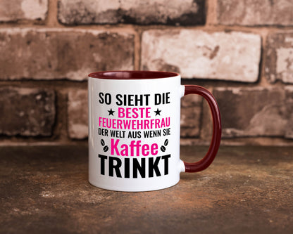 Kaffee trinkt: Feuerwehrfrau | Feuerwehr Geschenkidee Humor Tasse