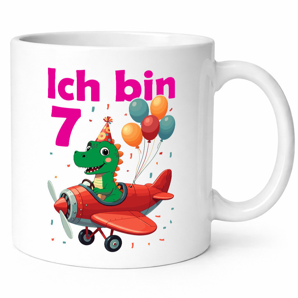 7. Geburtstag | 7 Jahre Drache Flugzeug Humor Geschenkidee Tasse