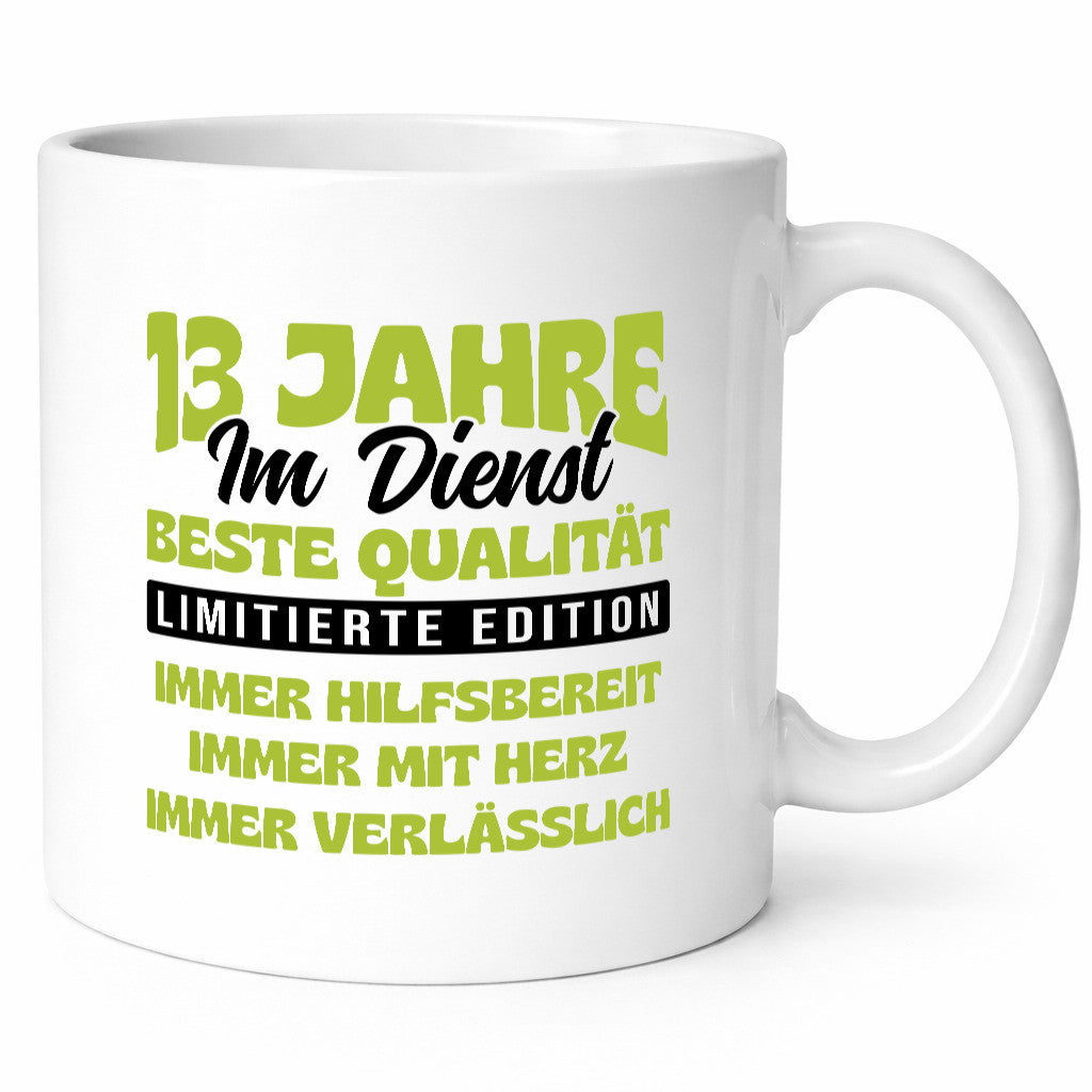13 Jahre im Dienst | Jubiläum Arbeit v4 lustig Kollegen Büro Geschenk Tasse