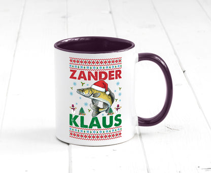 Zander Klaus | Ugly Christmas Angler Angeln v2 Geschenk Humor Geschenkidee Tasse