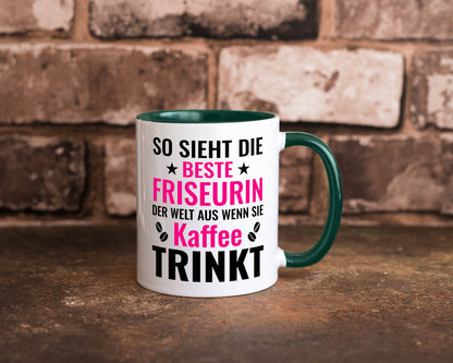 Kaffee trinkt: Friseurin | Friseuse Frisörin lustig Humor Geschenkidee Geschenk