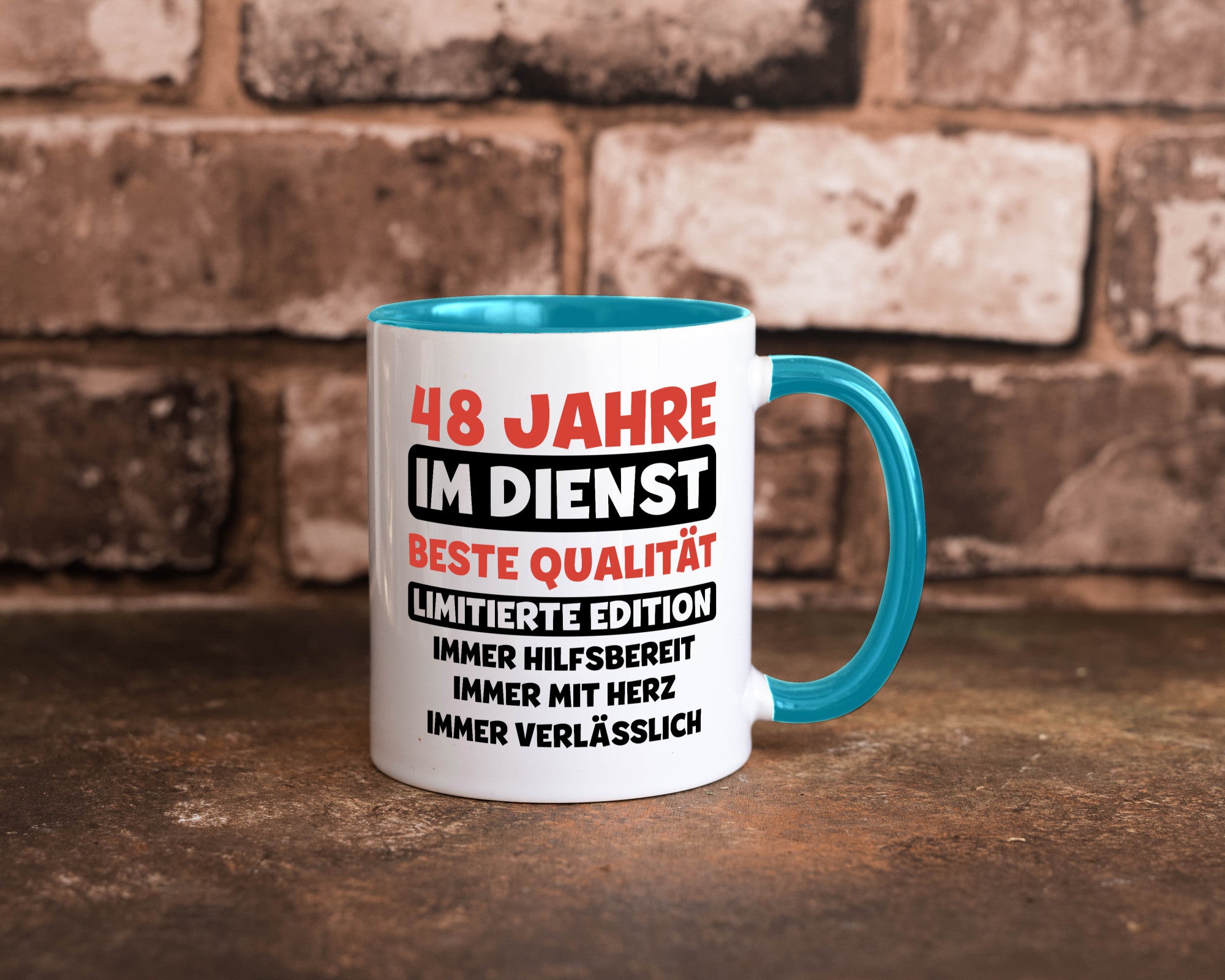 48 Jahre im Dienst | Jubiläum Arbeit v3 Humor Kollegen Büro Geschenkidee Tasse