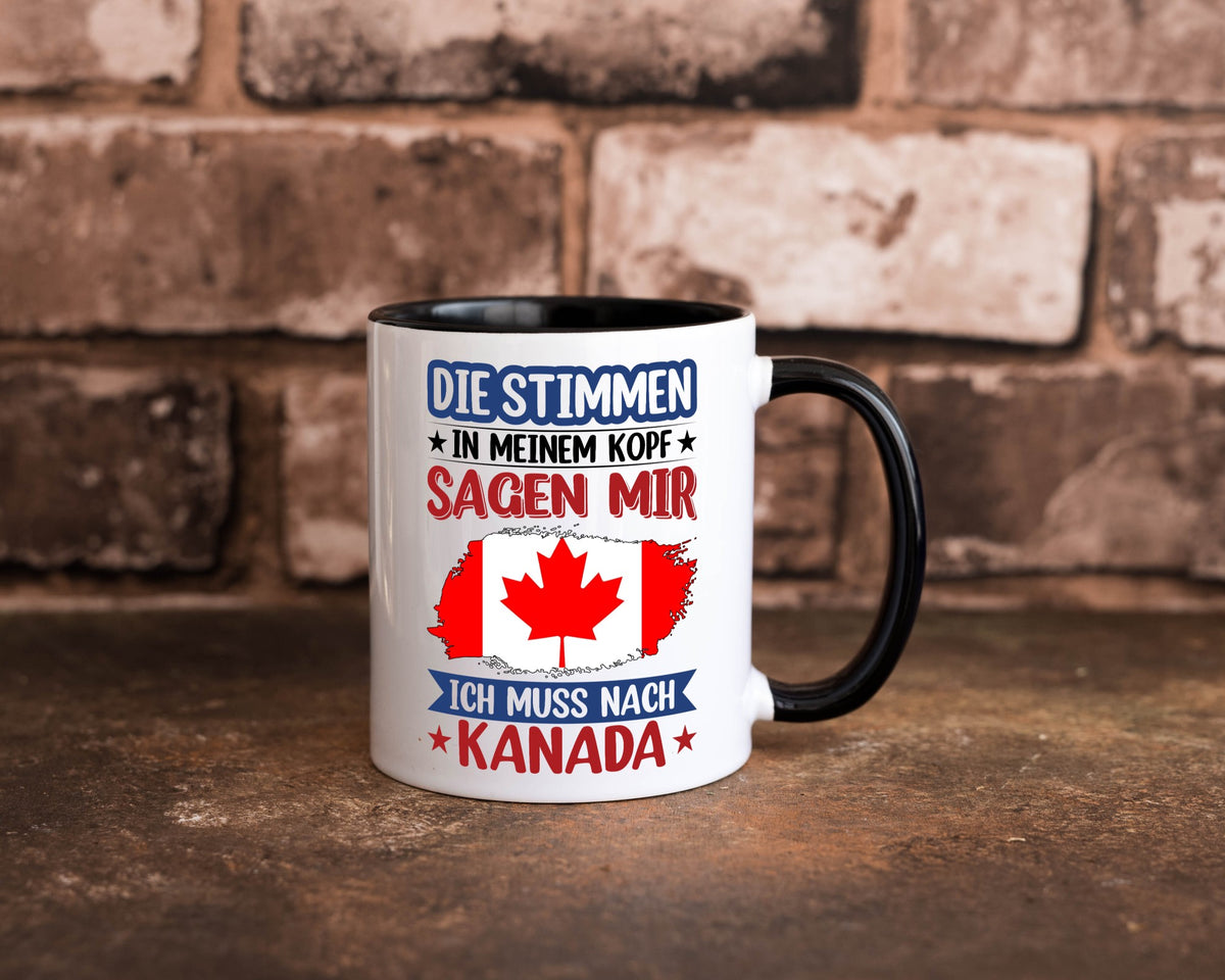 Kanada | Urlaub Stimmen in meinem Kopf Traumland Geschenkidee Humor Tasse