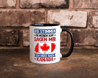 Kanada | Urlaub Stimmen in meinem Kopf Traumland Geschenkidee Humor Tasse