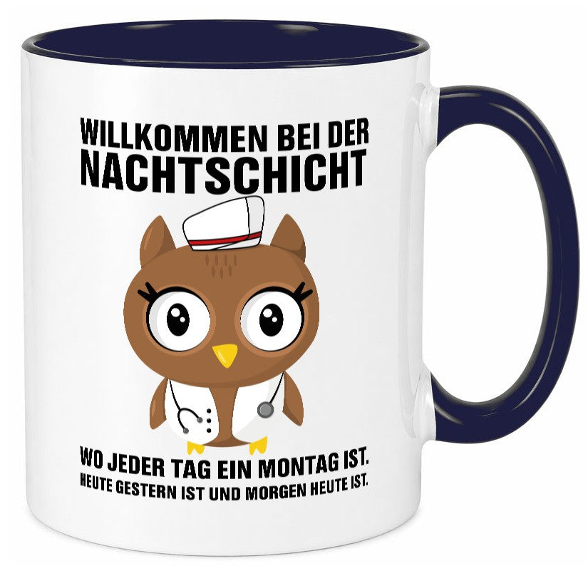 Nachtschicht | müde Eule Sanitäter Krankenschwester Humor Geschenkidee Tasse