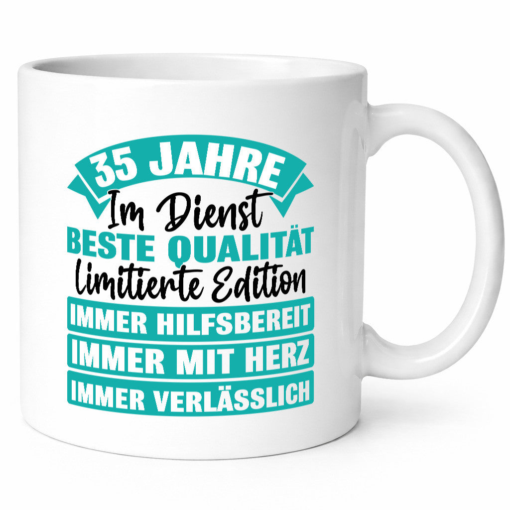 35 Jahre im Dienst | Jubiläum Arbeit lustiger Spruch Geschenk Kollegen Büro Tasse