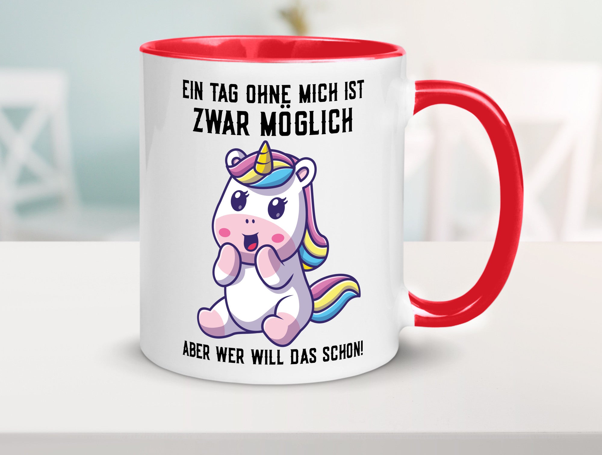 Ein Tag ohne mich ist möglich | süßes Einhorn Comic Geschenk Humor Geschenkidee