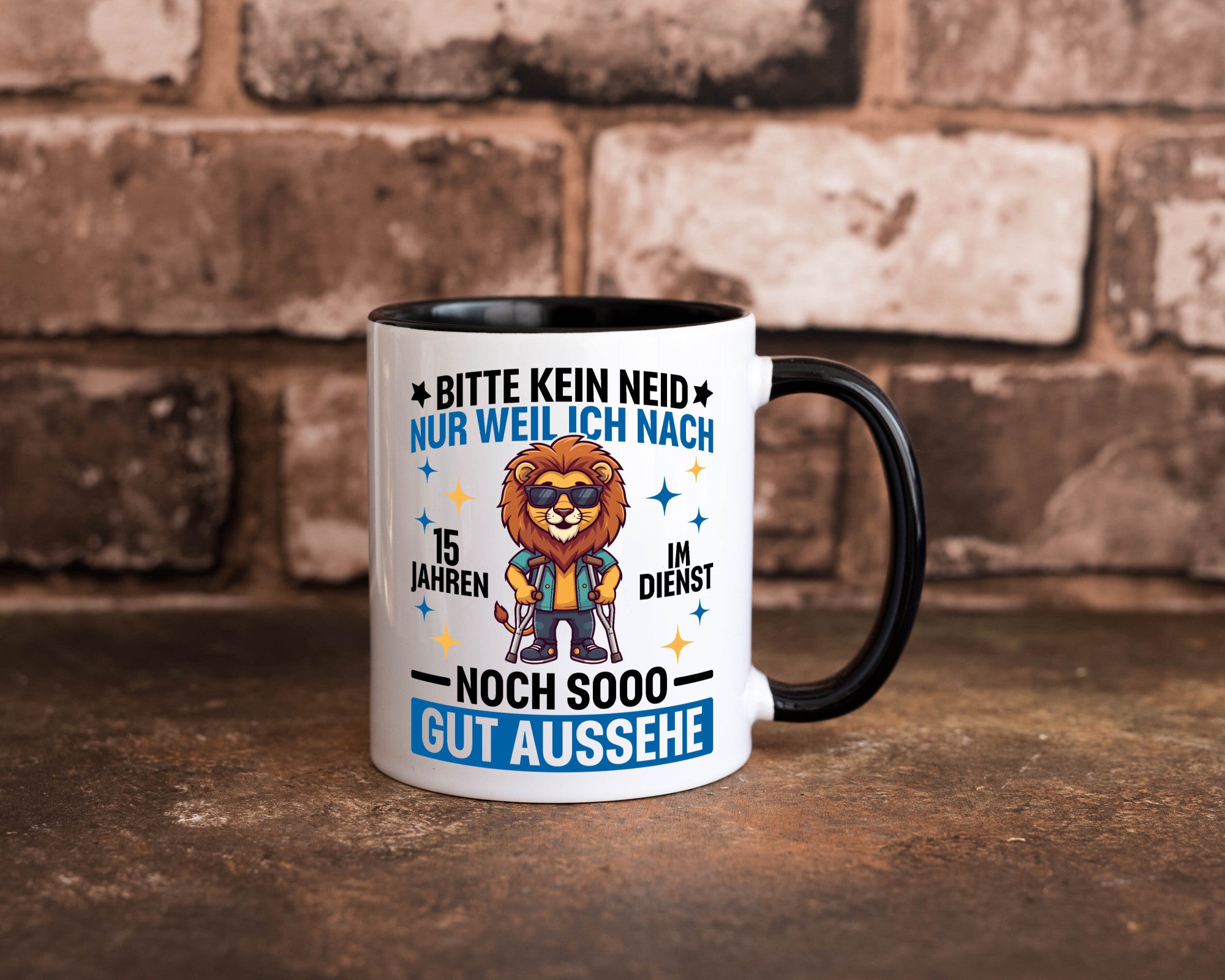 15 Jahre im Dienst | Arbeitsjubiläum Arbeit lustig Kollegen Büro Geschenk Tasse