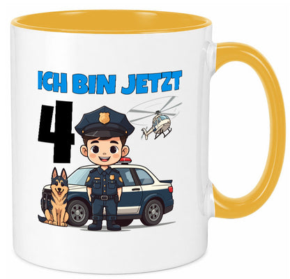 4. Geburtstag | 4 Jahre Polizei Kind Polizeiauto Humor Geschenkidee Tasse