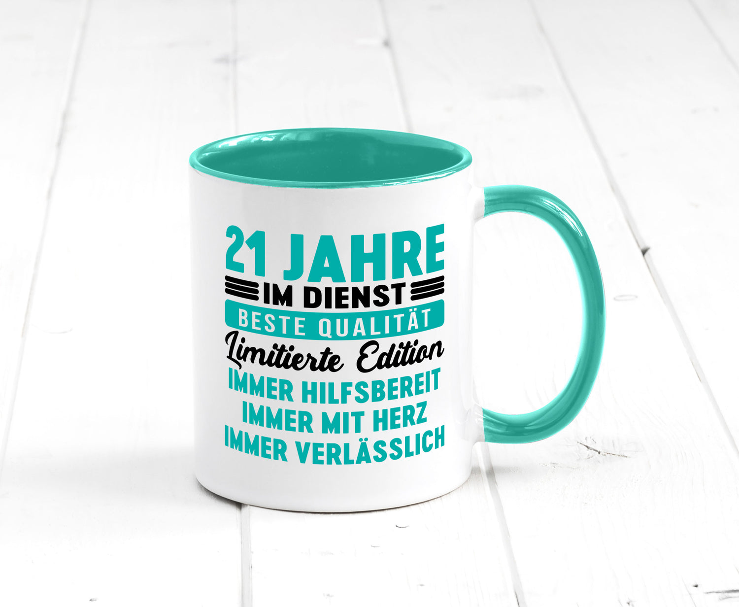 21 Jahre im Dienst | Jubiläum Arbeit v5 lustig Kollegen Büro Geschenk Tasse