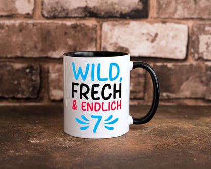 7. Geburtstag | 7 Jahre Wild &amp; Frech lustiger Spruch Geschenk Geschenkidee Tasse