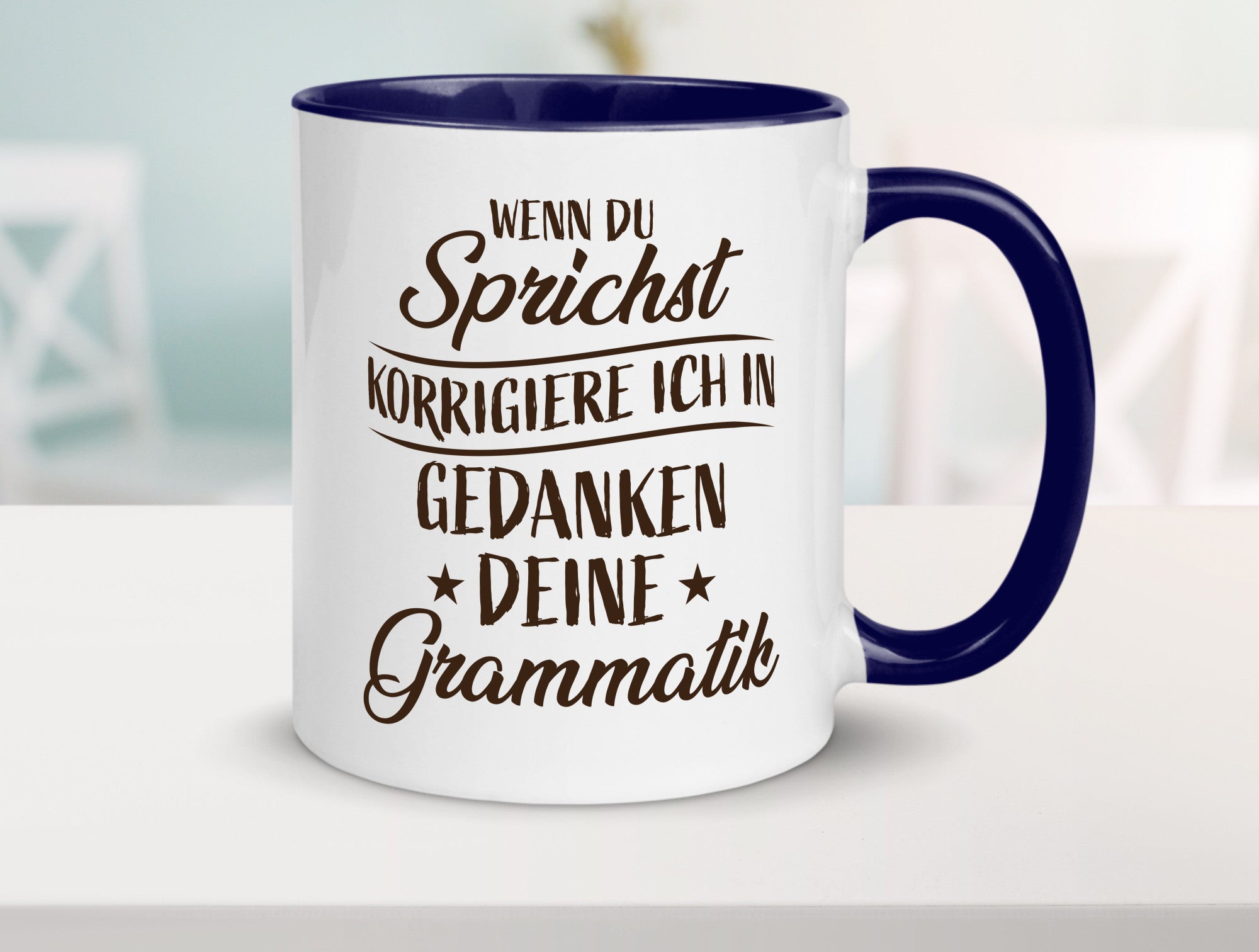 Grammatik korrigieren während du sprichst | Sterne lustig Humor Geschenkidee