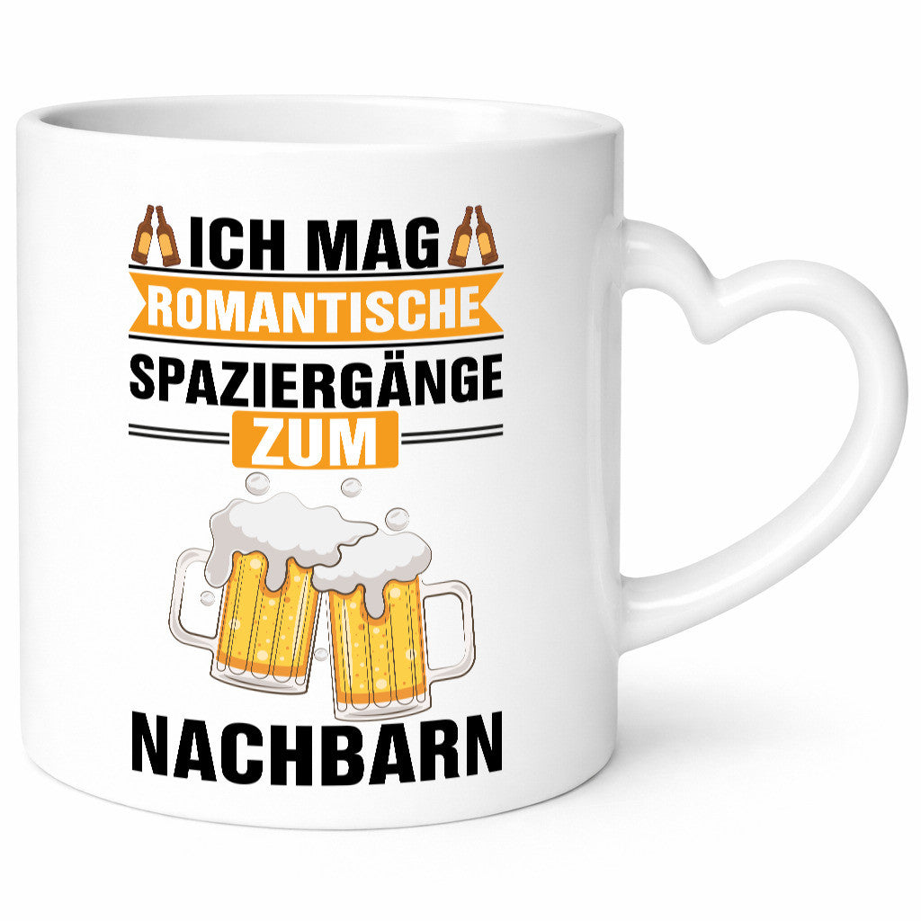 Romantische Spaziergänge zum Nachbarn | Bier lustiger Spruch Geschenk Familie