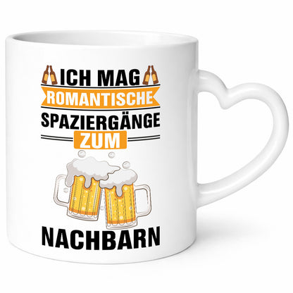 Romantische Spaziergänge zum Nachbarn | Bier lustiger Spruch Geschenk Familie