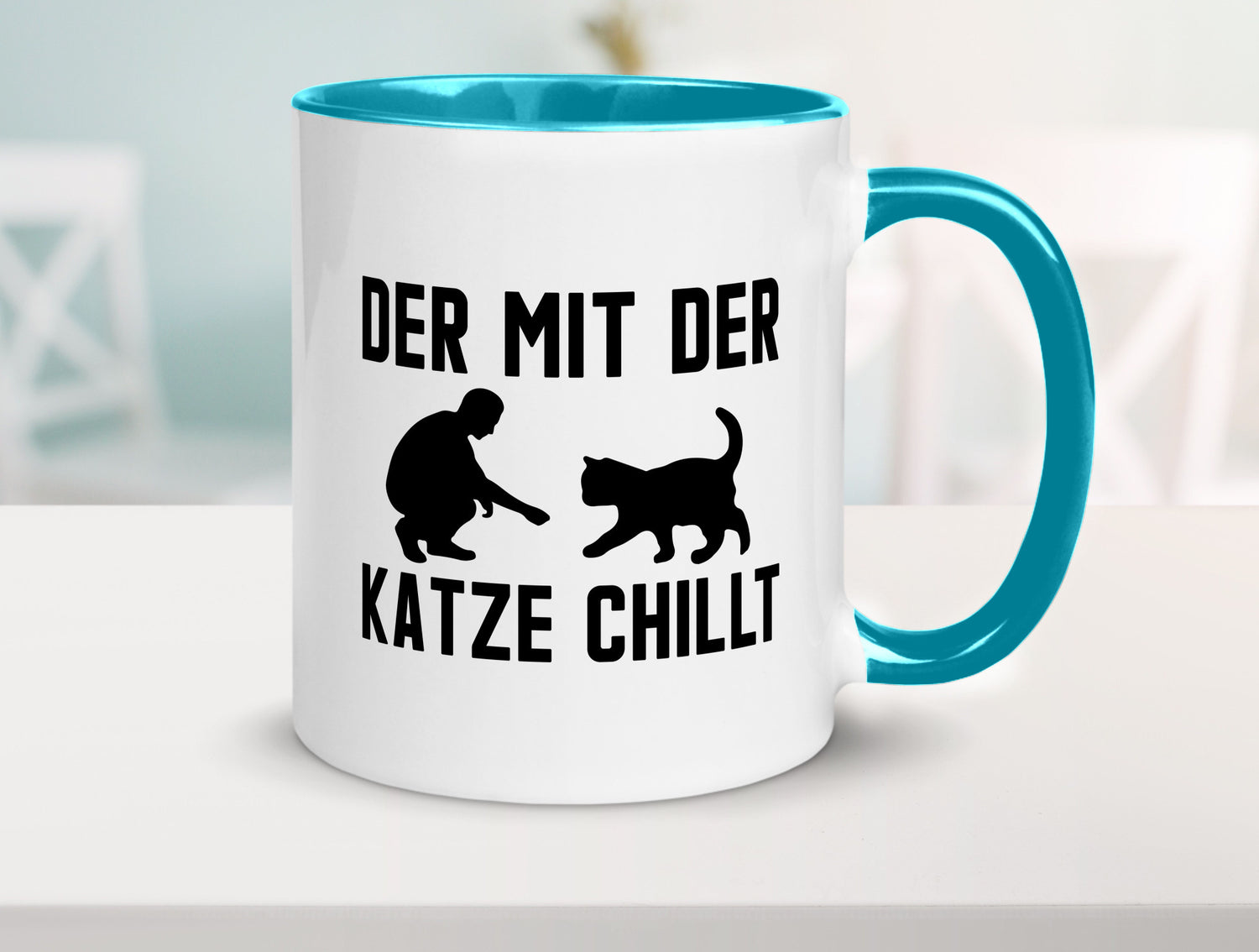 Mit der Katze | Chillen Katzenliebhaber Tierfreund lustiger Spruch Geschenk