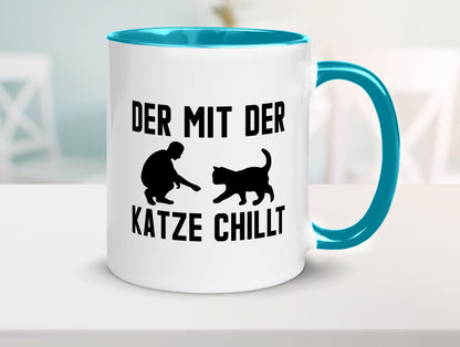 Mit der Katze | Chillen Katzenliebhaber Tierfreund lustiger Spruch Geschenk