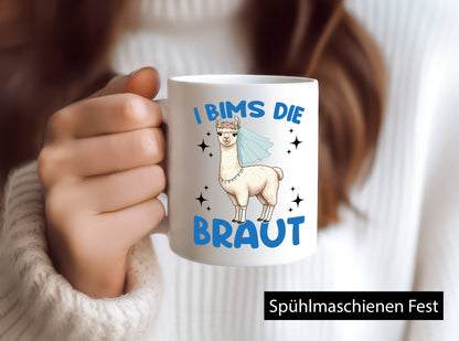 I Bims die Braut | Lama JGA Hochzeit lustig Humor Geschenkidee Geschenk Tasse