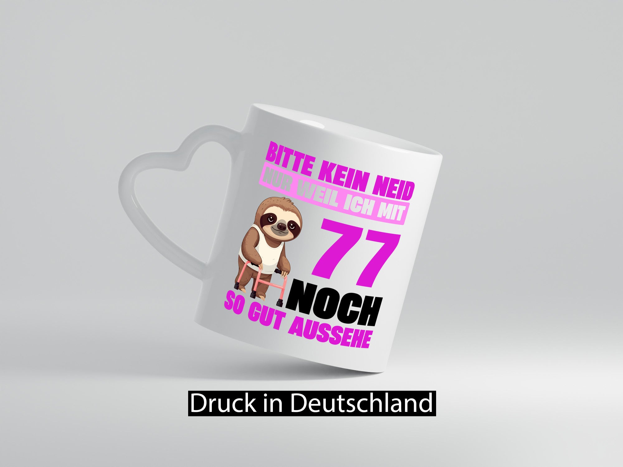 77. Geburtstag | Bitte kein neid Faultier 77 Jahre v2 Geschenk Geschenkidee