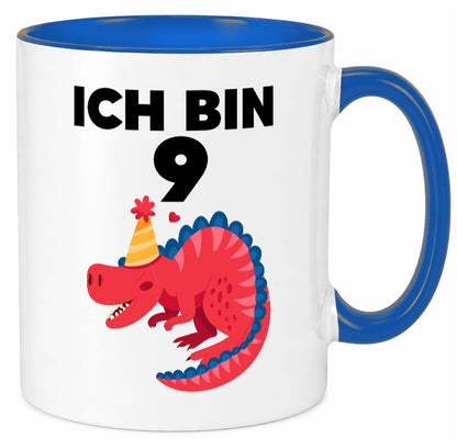 9. Geburtstag | Dino Dinosaurier 9 Jahre Geschenk Geschenkidee lustiger Spruch Tasse