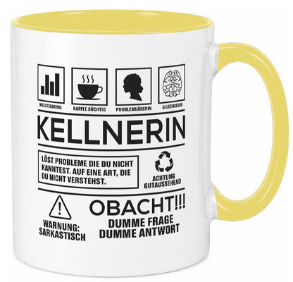 Achtung Probleme Kellnerin | Beruf kellnern Bedienung lustiger Spruch Geschenk