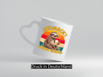 Schmeckt schon wieder | Biertrinker Faultier v2 Geschenk Tierliebhaber Humor