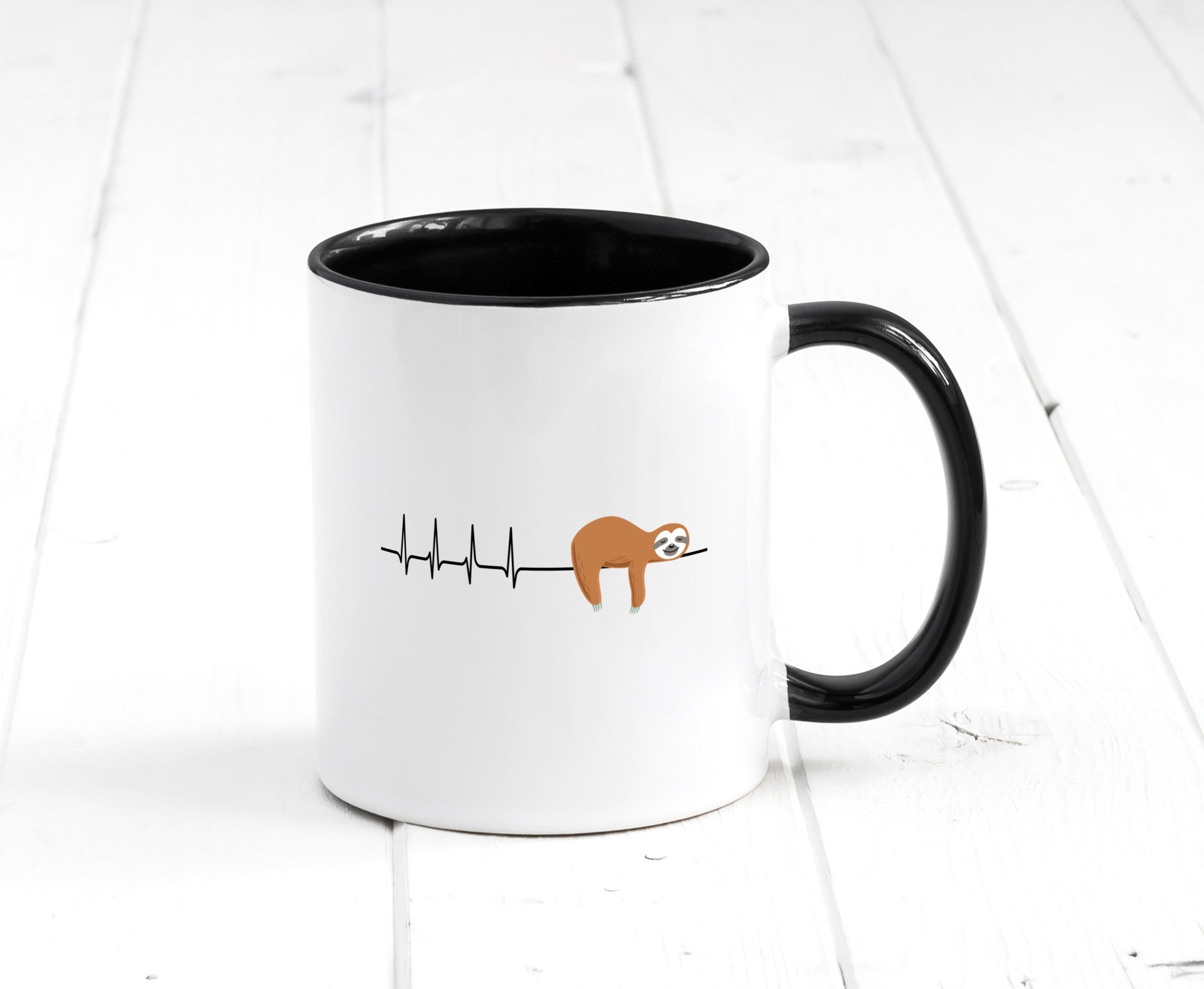 Herzschlag Faultier | Faulheit Morgenmuffel faul Humor Tierliebhaber