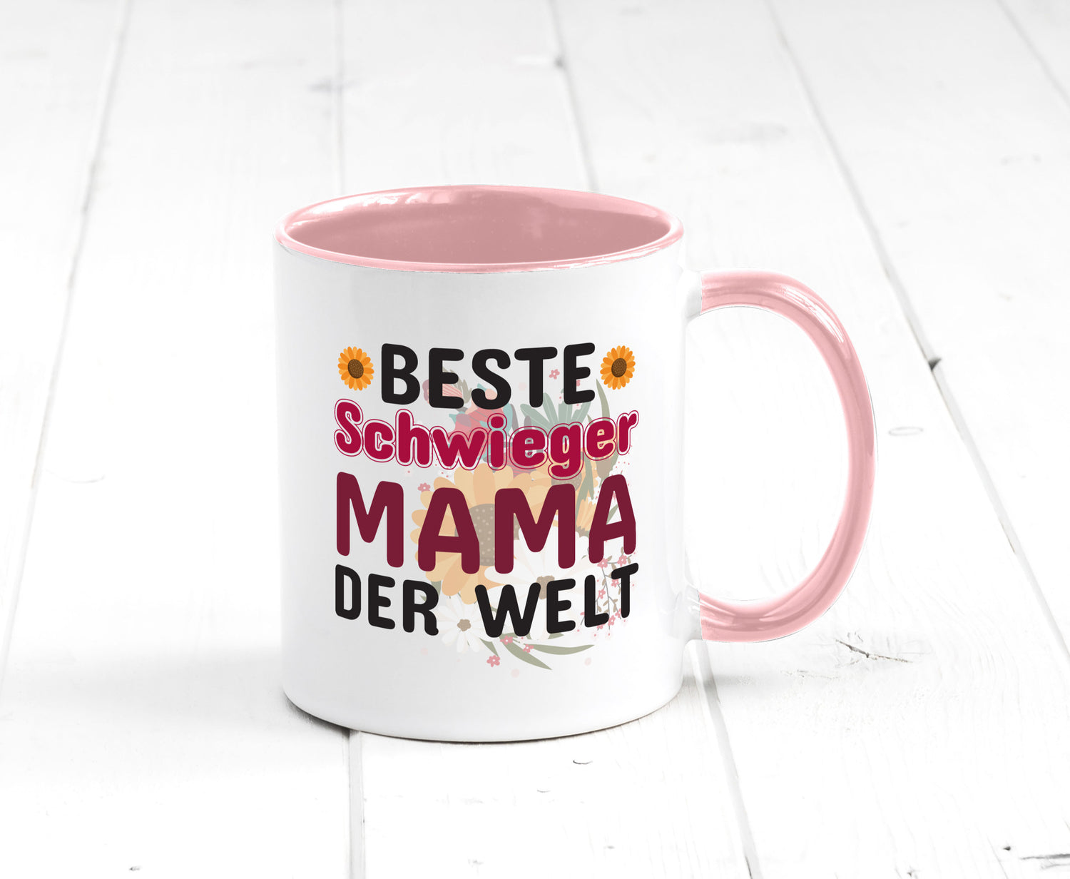 Beste Schwiegermama | Schwiegermutter Tasse Blumen Humor Familie Geschenkidee