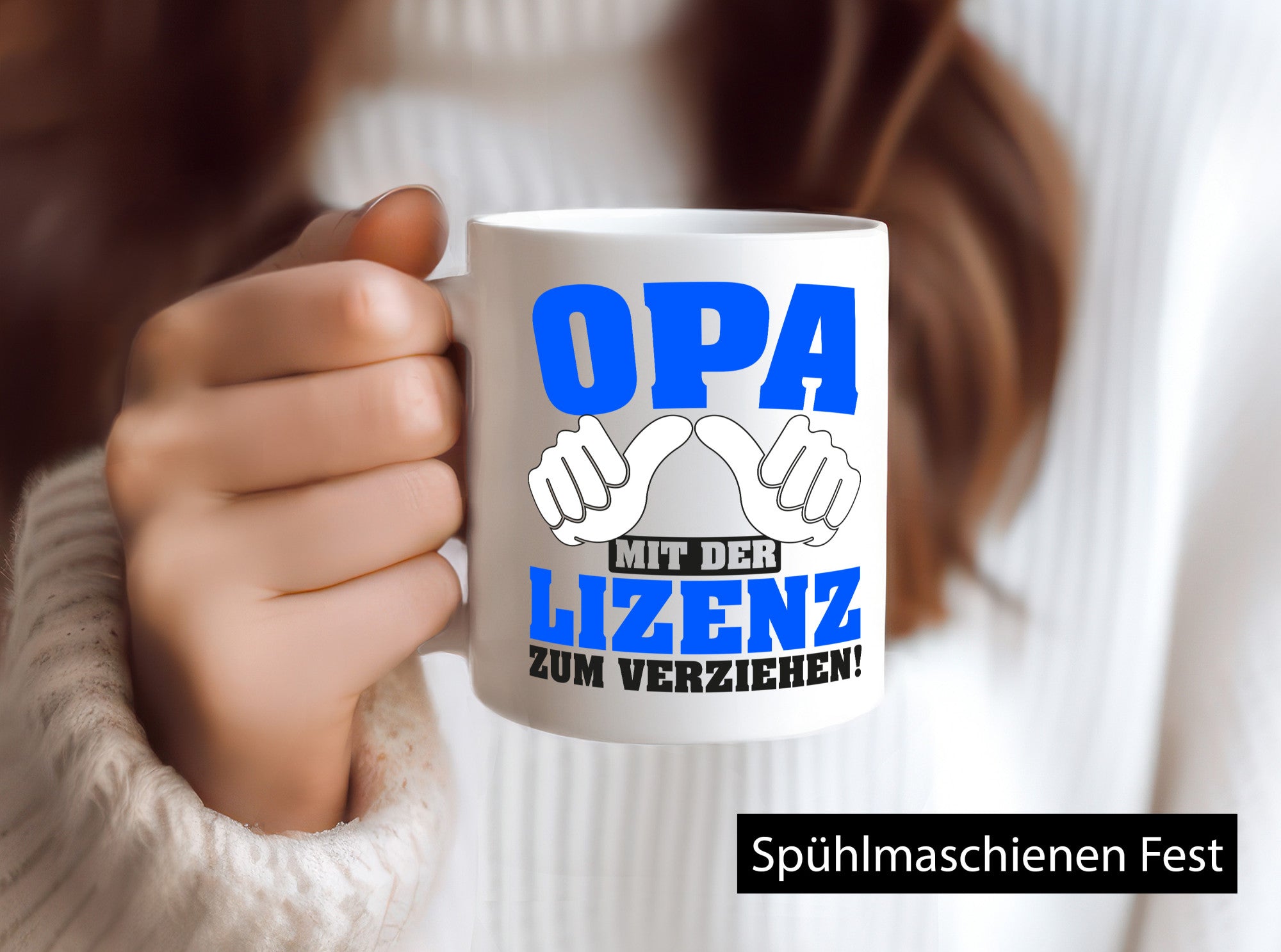 Opa mit Lizenz | Spruch Großvater Geschenk Familie Geschenkidee lustiger Tasse