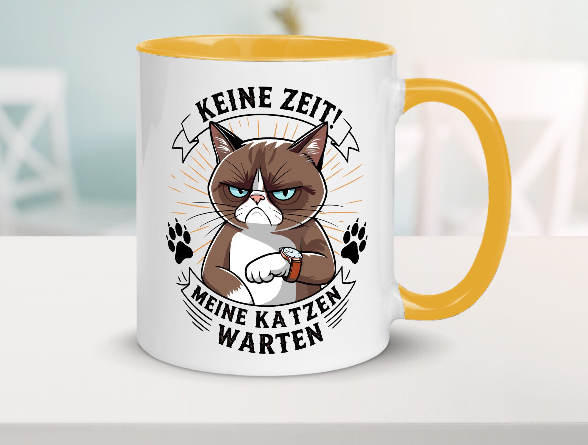 Keine Zeit meine Katzen Warten | Schwarze Katze Geschenkidee Tierliebhaber