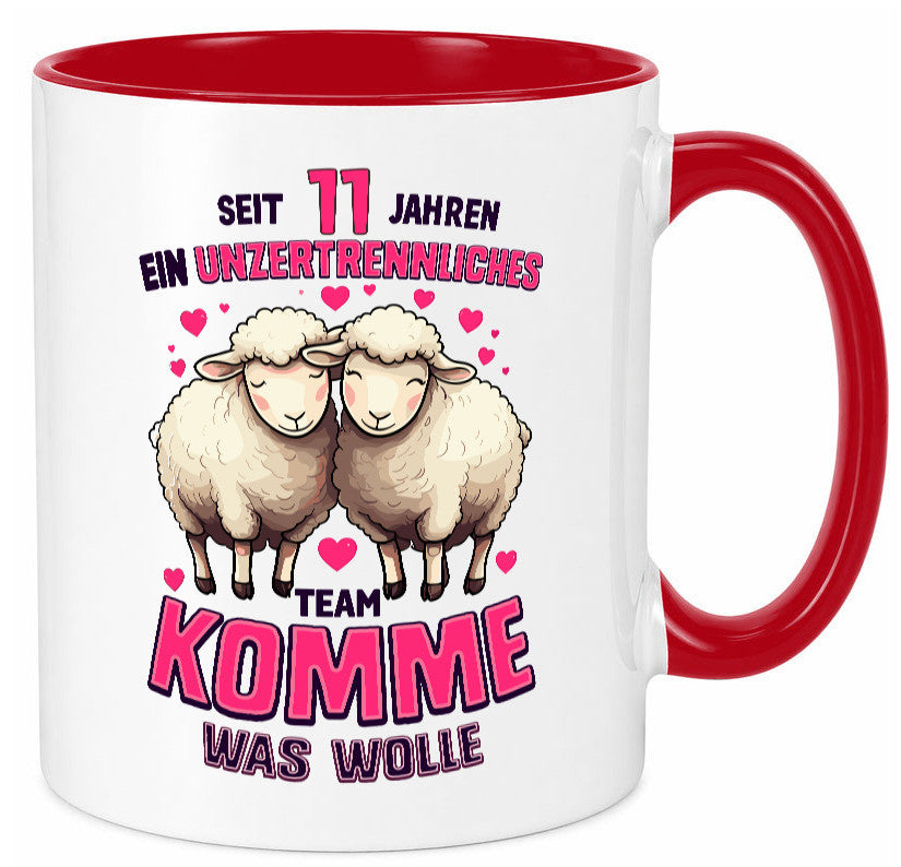 11 Jahre Verheiratet | ein Team Ehepaar v2 Humor Geschenkidee Tasse