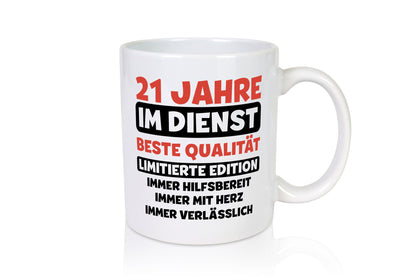 21 Jahre im Dienst | Jubiläum Arbeit v3 lustig Kollegen Büro Geschenk Tasse