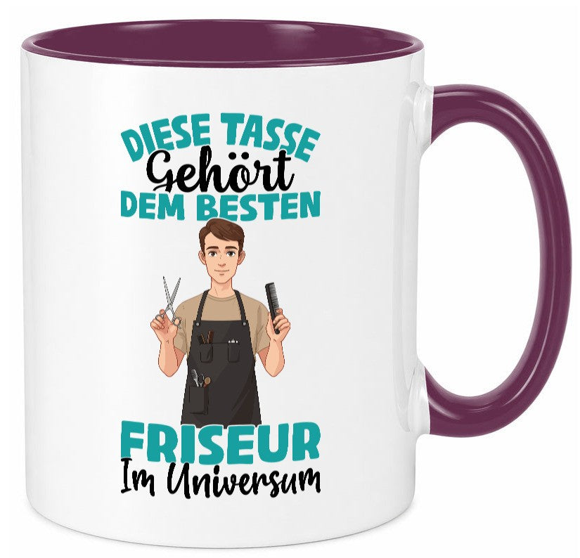 Im Universum: Friseur | Frisör lustiger Spruch Geschenk Humor Geschenkidee Tasse