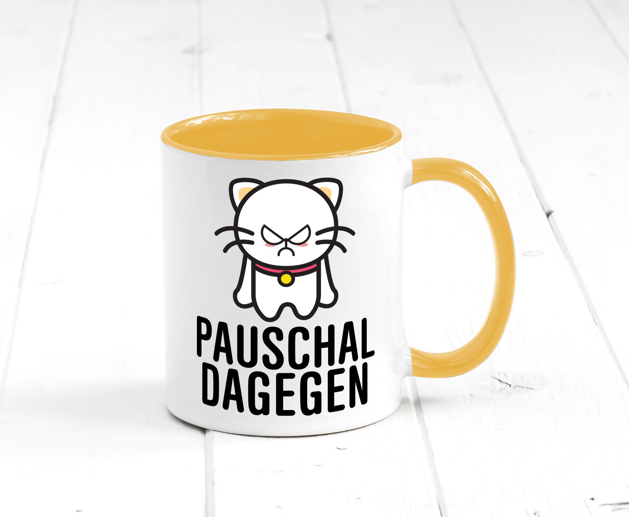 Pauschal dagegen | Katze Wut Geschenk Tierliebhaber Humor lustiger Spruch Tasse