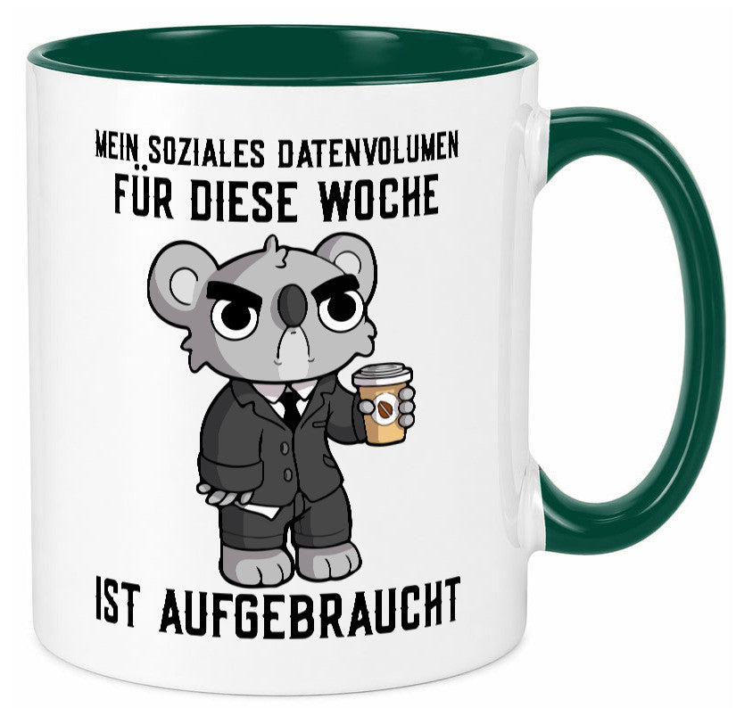 Soziales Datenvolumen | wütender Bär Einzelgänger Nerd Geschenkidee Humor Tasse