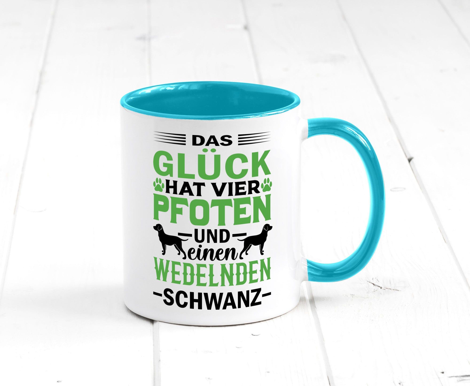 Das Glück hat 4 Pfoten | Hundeliebhaber Ich liebe Hunde Geschenk Tierliebhaber