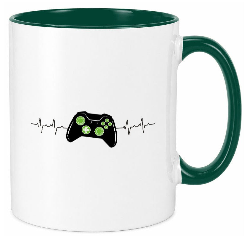 Controller Herzschlag | Heartbeat Gamer lustig Humor Geschenkidee Geschenk Tasse
