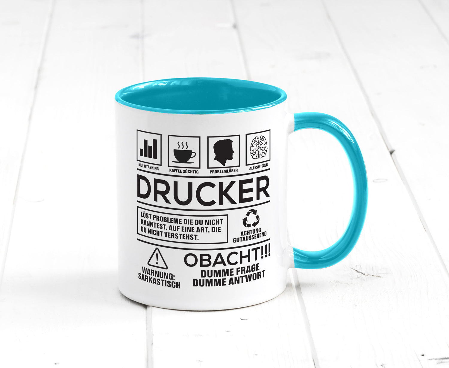 Achtung Probleme Drucker | Druckerei Print Medien Humor Geschenkidee Tasse