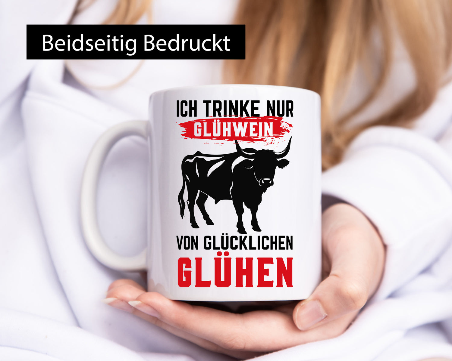 Ich trinke nur Glühwein | Glühen Farmer Humor Geschenkidee Tasse