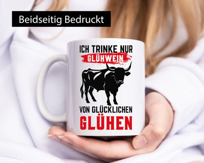 Ich trinke nur Glühwein | Glühen Farmer Humor Geschenkidee Tasse