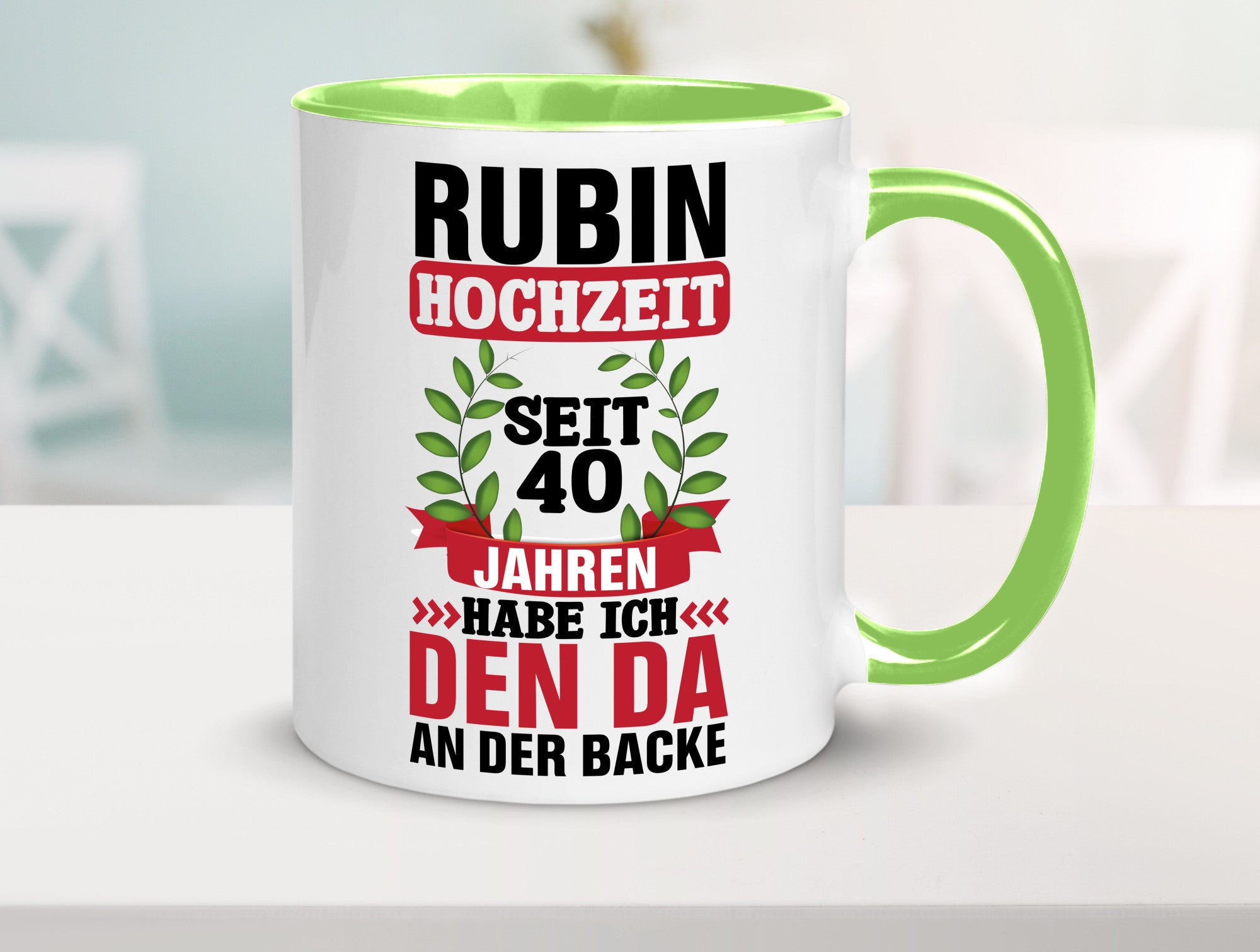 Rubin Hochzeit | 40 Jahre Verheiratet Humor Geschenkidee Tasse