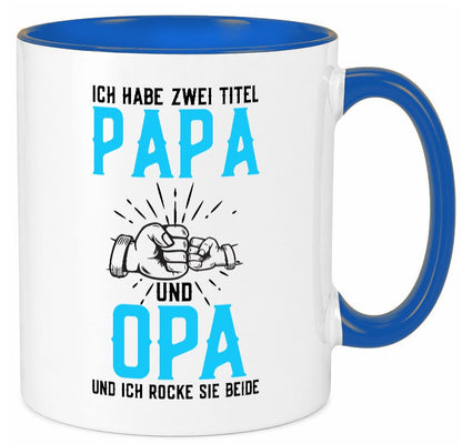 Papa und Opa | zwei Titel Rocke sie Beide Humor Familie Geschenkidee Tasse