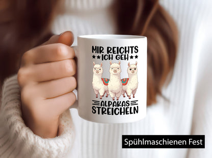 Alpakas Streicheln | Lama Mädchen lustig Humor Geschenkidee Geschenk Tasse